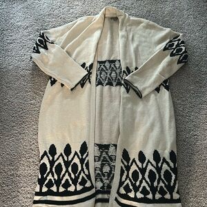 Ladies jacquard knit cotton duster